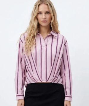 Blouse oversized gestreept pink
